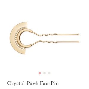C+I Gold Crystal Pave Fan pin